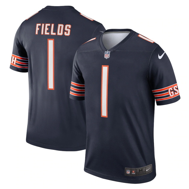 mens nike justin fields navy chicago bears legend jersey